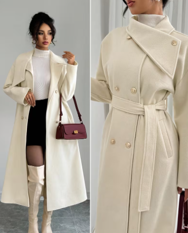Manteau Élégant pour Femme avec Ceinture