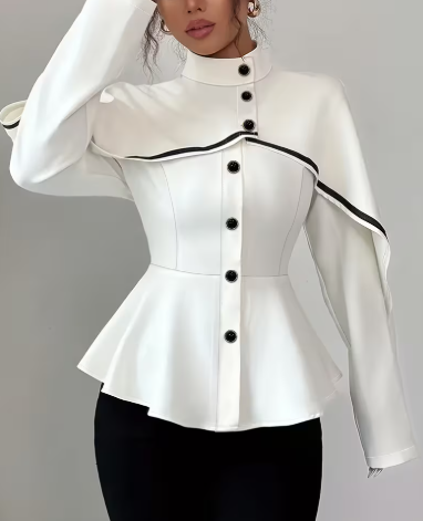 Chemisier blanc contrastant